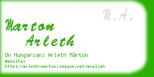 marton arleth business card